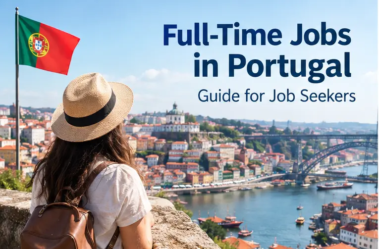 Full-time jobs in Portugal guide for job seekers with Porto city view