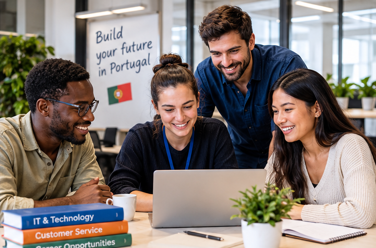 International workers exploring career opportunities in Portugal