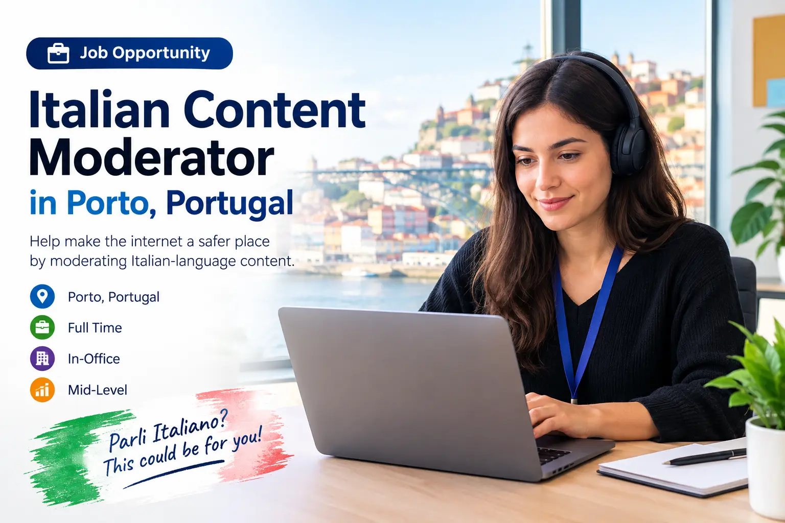 Italian Content Moderator job in Porto, Portugal