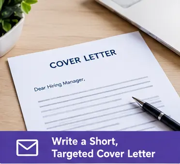 Job seeker preparing a targeted cover letter for a Portugal job application