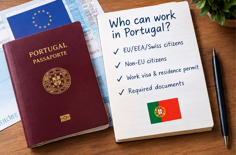 Who can work in Portugal with EU citizenship or a work visa